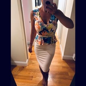 BEBE Peplum top dress